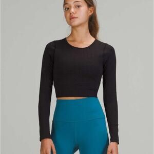 Lululemon Ebb to Street Long Sleeve Shirt Black Women's Size 8